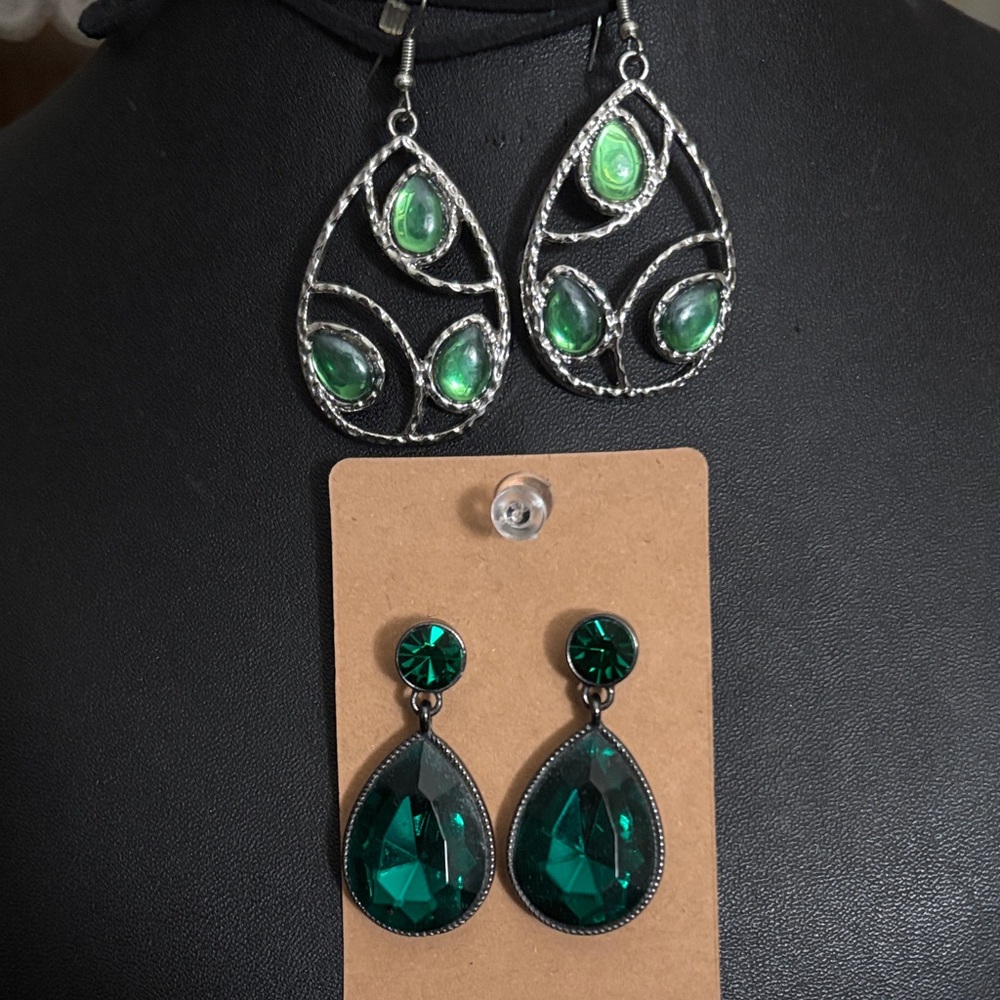 Green Teardrop Earring Bundle